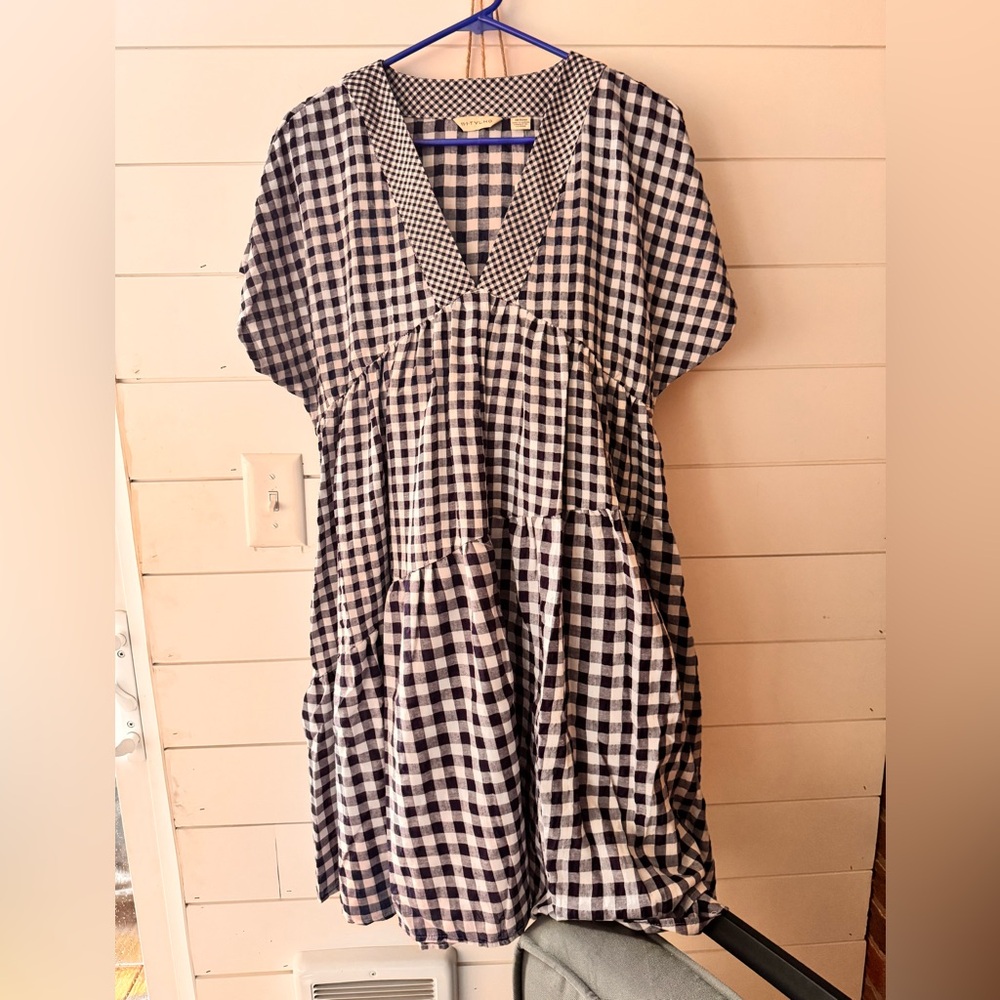 ANTHROPOLOGIE Gingham Short Sleeve Dress - Picture 6 of 12